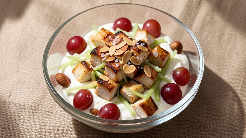 Alpha Delights Chicken Salad Recipe: Crunchy Cornflake Topping Meets Creamy Yogurt Base