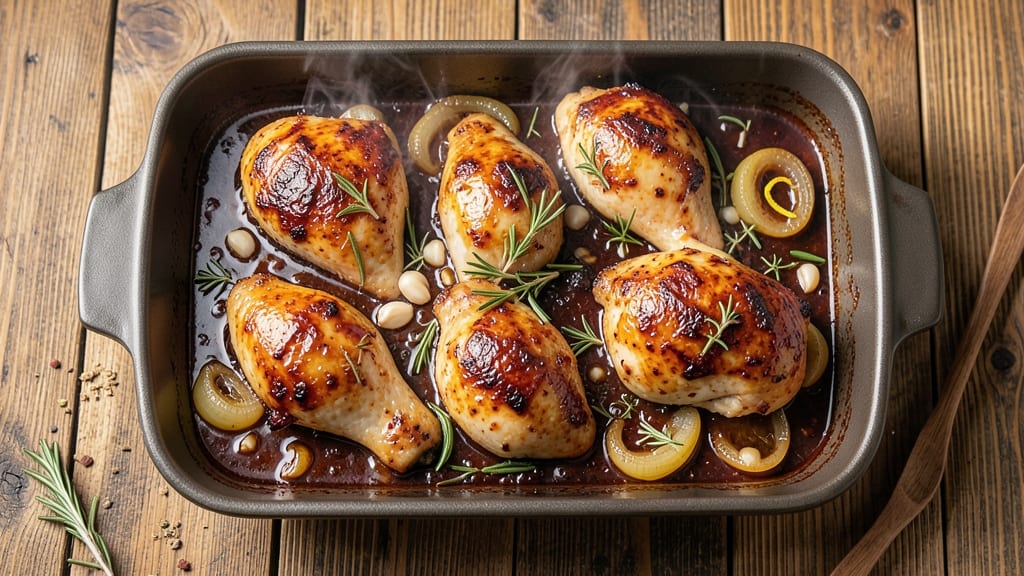 Baked Chicken With Worcestershire Sauce Recipe: Tangy Umami Crust That Sticks to the Bone