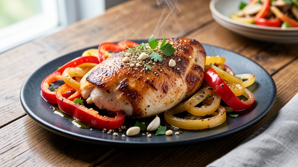 Baked Chicken Breast with Peppers and Onions Recipe: One-Pan Sheet Pan Harmony
