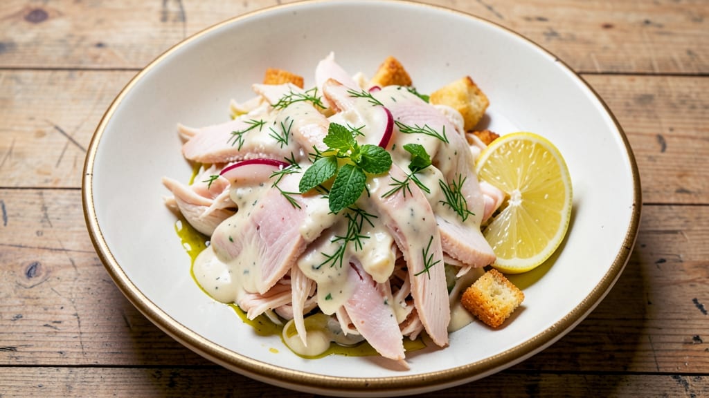 Aladdin's Chicken Salad Recipe: Crunchy Croutons and Creamy Yogurt Harmony