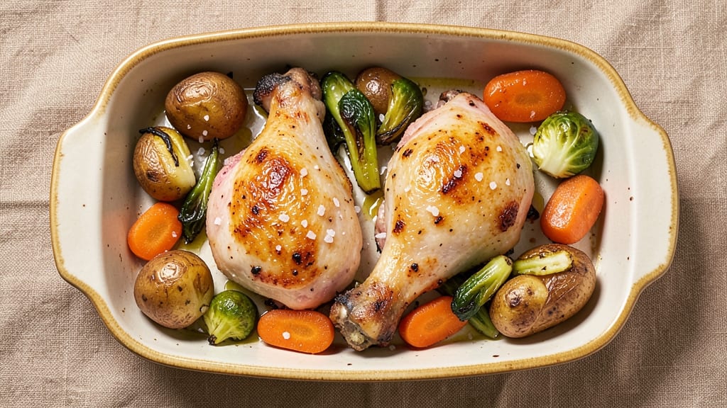 Baked Chicken Legs With Vegetables Recipe: Crispy Skin, Tender Meat, and One-Pan Harmony