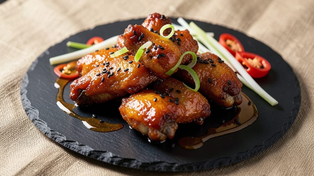 Asian Baked Chicken Wings Recipe: Five-Spice Glaze and Crunchy Sesame Crust