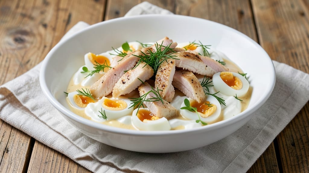 Another Broken Egg Chicken Salad Recipe: Crispy Croutons and Tangy Yogurt Twist