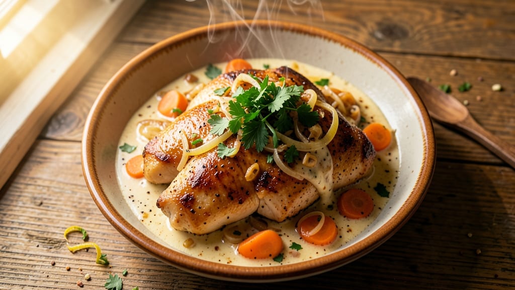Amish Creamed Chicken Recipe: Homestyle Dumplings and Savory Gravy