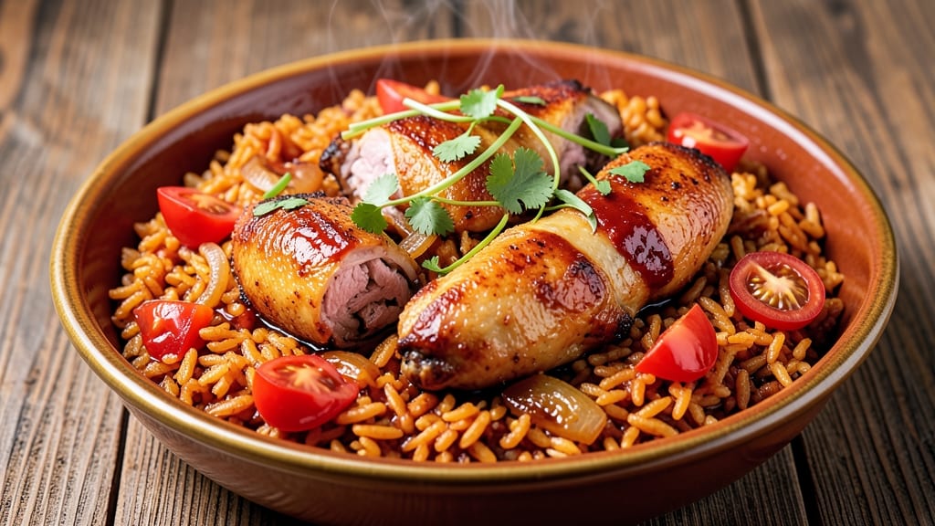 African Jollof Rice and Chicken Recipe: One-Pot Spice Bomb With Golden Crust