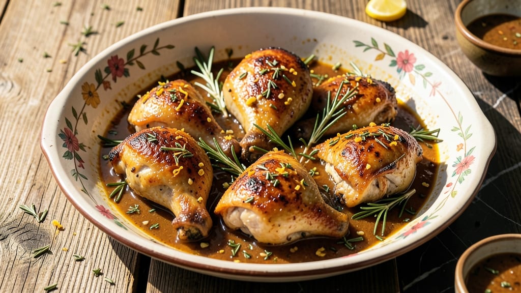 Baked Chicken Thighs Mediterranean Recipe: Lemon-Garlic Crisp With Herbed Olive Oil Magic
