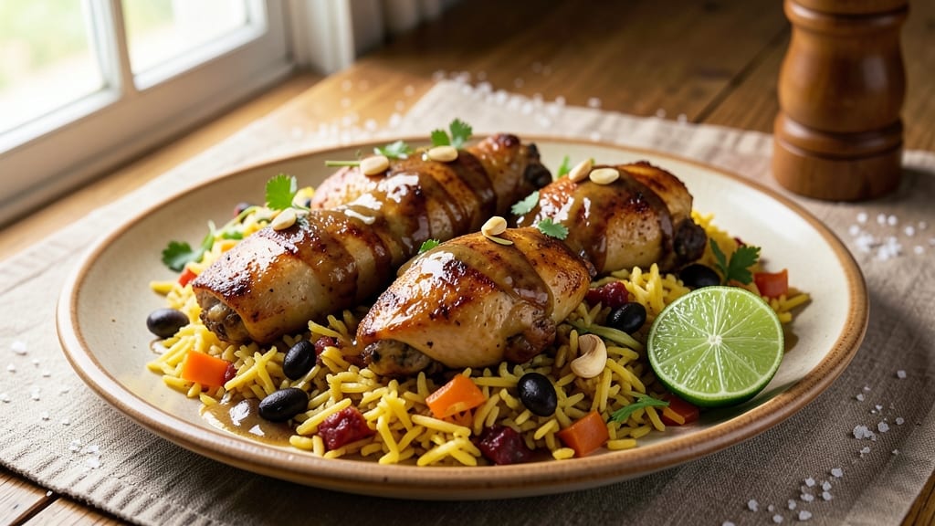 Authentic Cuban Chicken and Yellow Rice Recipe: Moist Moros Y Cristianos in One Pan