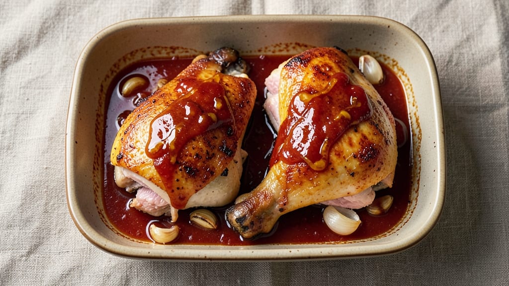 Baked Chicken With Mustard and Ketchup Recipe: Tangy-Sweet Glaze That Sticks to Every Bite