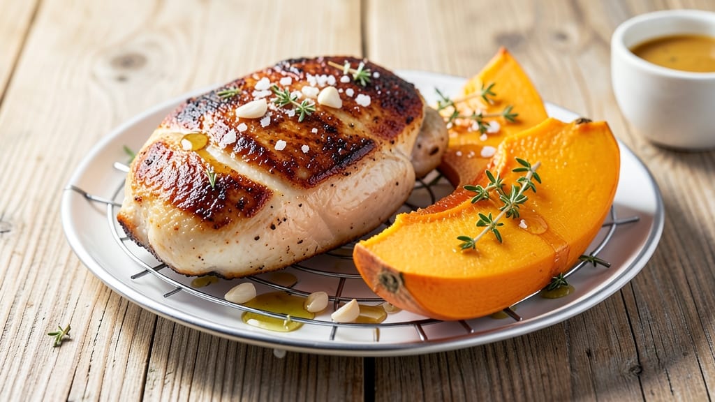 Baked Chicken Breast and Butternut Squash Recipe: Sweet-Savory Roast With Herbed Crispiness