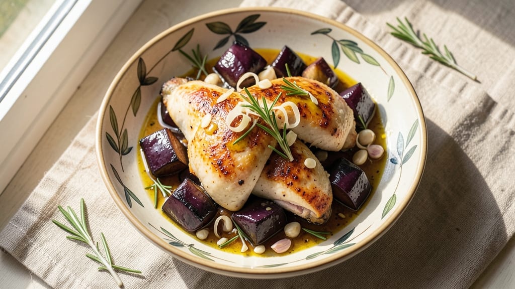 Baked Chicken And Eggplant Recipe: Mediterranean Roast With Charred Layers
