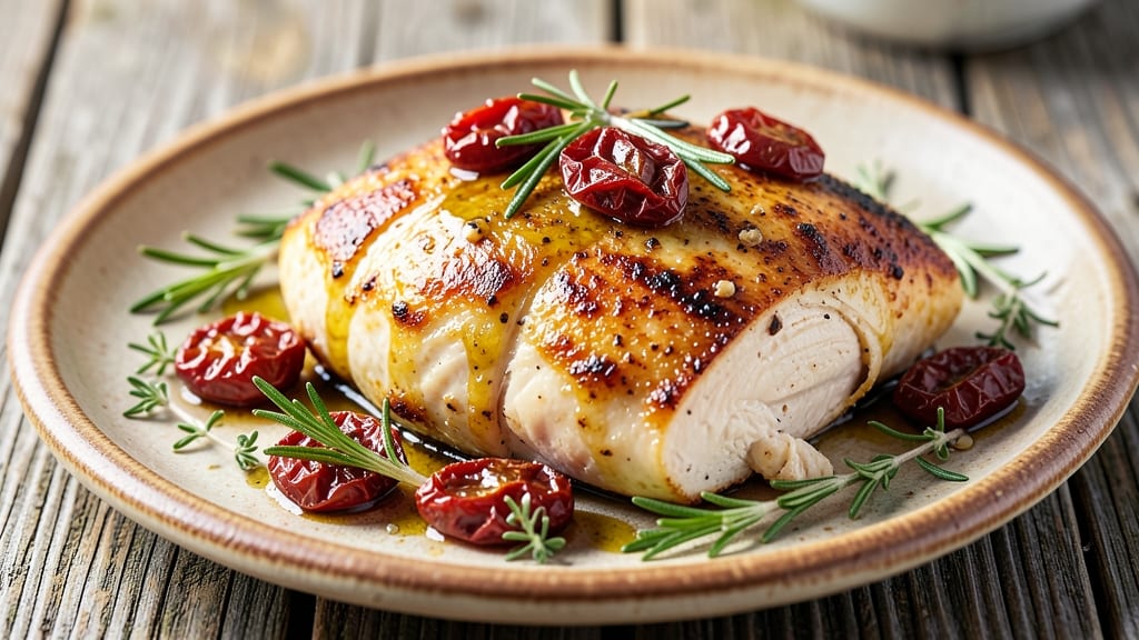 Baked Chicken Breast With Tomatoes Recipe: Sun-Dried Tomato Crust for Juicy, Herb-Infused Bites