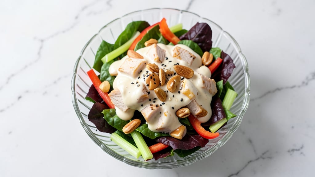 Applebee's Oriental Chicken Salad Copycat Recipe: Crunchy Celery, Cream Cheese Swirl Magic