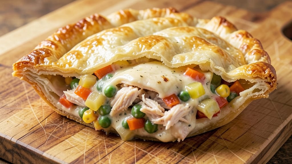 Campbell's Cream of Chicken Pot Pie Recipe: Flaky Crust Covers Creamy Filling