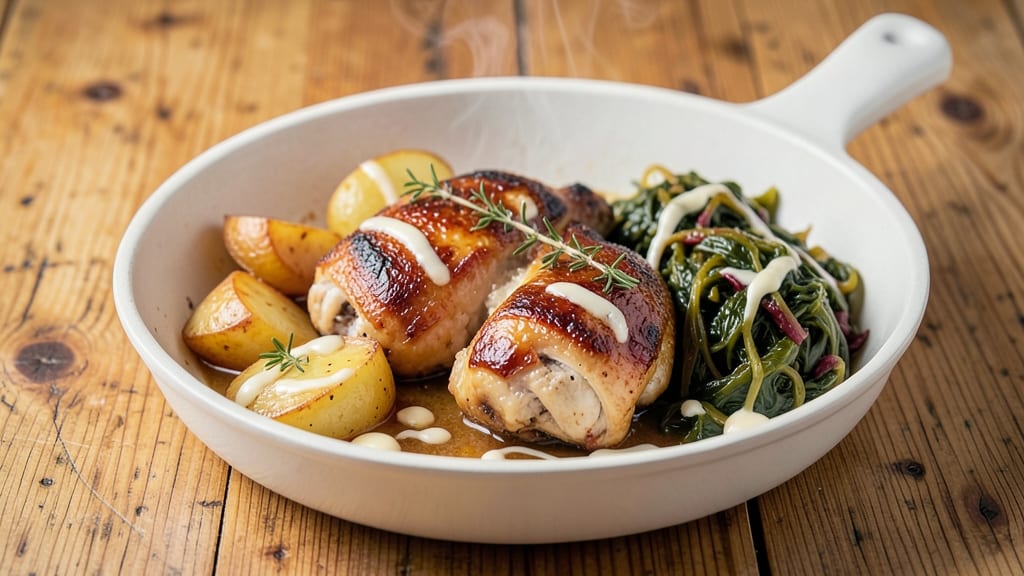 Chicken Sauerkraut and Potatoes Recipe: Sour-Tangy One-Pan German Comfort