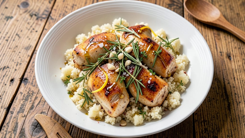 Baked Chicken and Cauliflower Rice Recipe: Juicy Protein Paired With Crispy Rice Bites