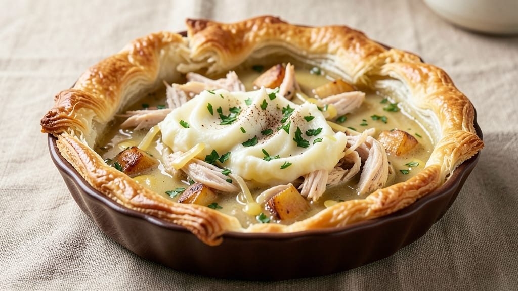 Baked Potato Chicken Pot Pie Recipe: Flaky Crust, Creamy Filling in One Dish
