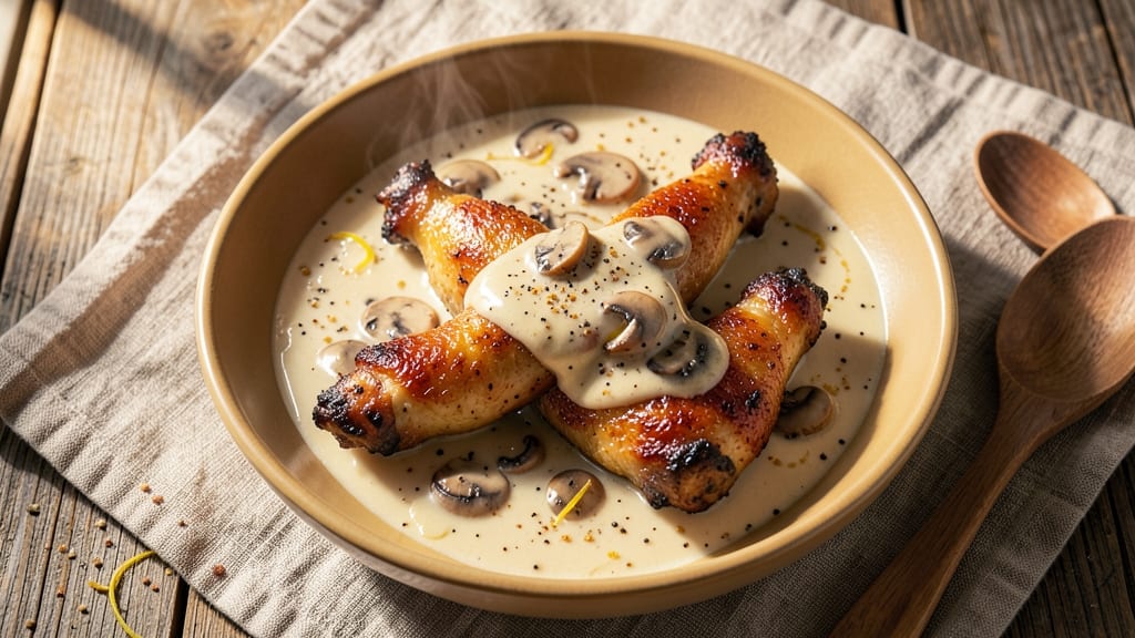 Baked Chicken Drumsticks With Cream Of Mushroom Soup Recipe: Rich Sauce-Braised Crispy Skin