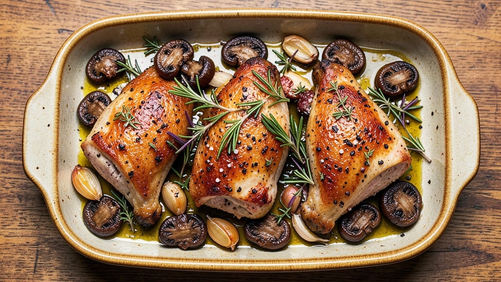 Jamie Oliver's Chicken and Mushroom Tray Bake Recipe: One-Pan Savory Magic
