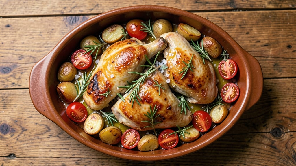 Jamie Oliver's Chicken, Potatoes, and Tomatoes Recipe: One-Pan Herb-Infused Harmony